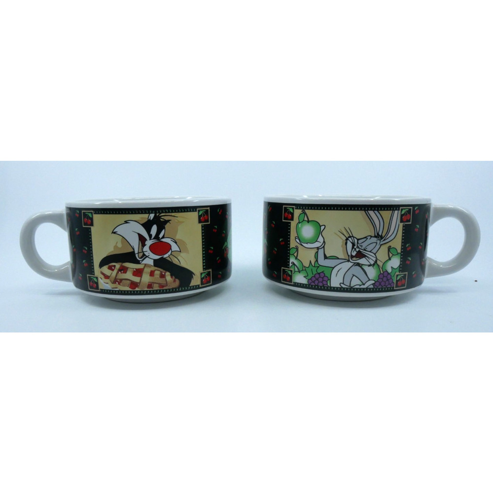 Looney Tunes Warner Bros Soup Mug Cup Bugs Bunny Sylvester Tweety 1998
